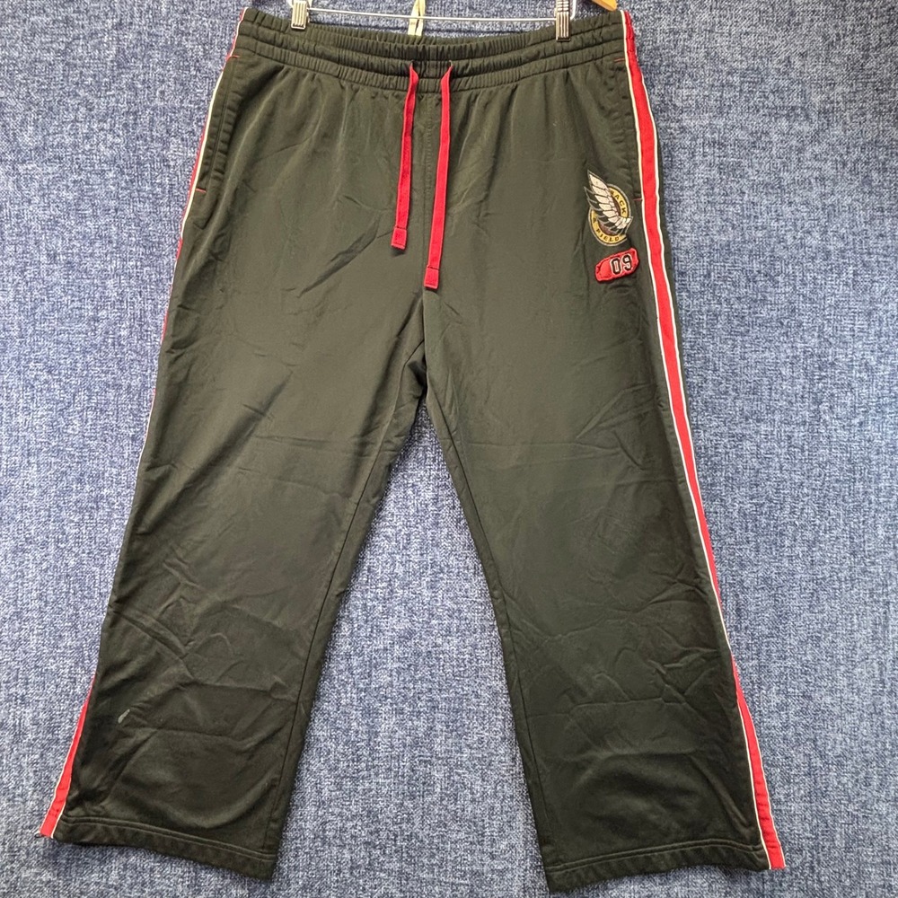 Urban Up Pipeline Track Pants Mens Large Black Red Polyester Straight Leg Sporty